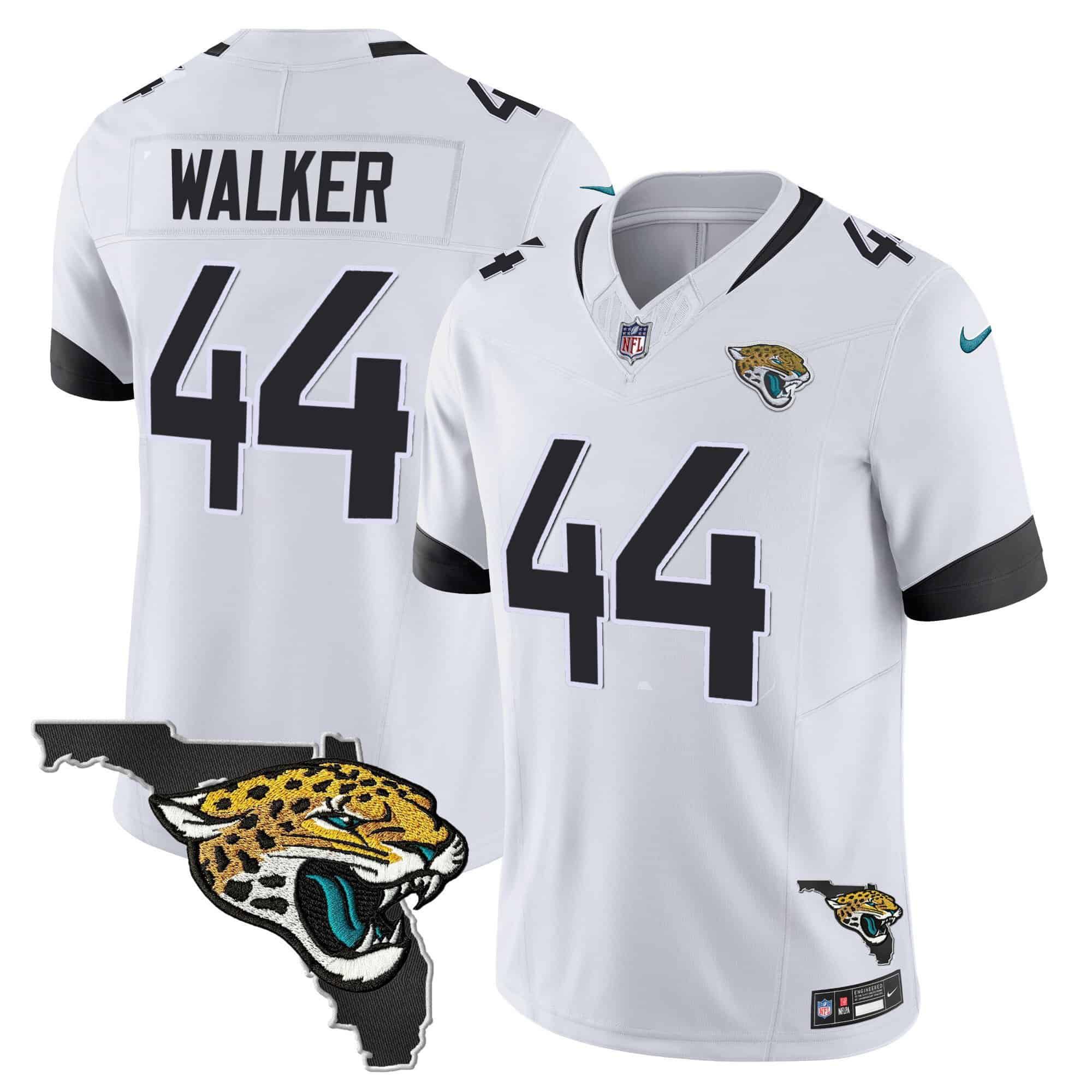 Men Jacksonville Jaguars #44 Walker White 2024 Nike Florida Patch Vapor NFL Jersey->customized nfl jersey->Custom Jersey
